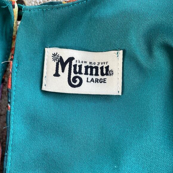 💖5/$25 Show Me Your Mumu Donna Michelle Tunic Green Yellow Lightweight  Large - Picture 6 of 12